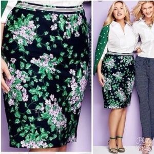 Talbots Oprah Magazine Collection Floral Hydrangea Ivy Pencil Skirt | Size 8